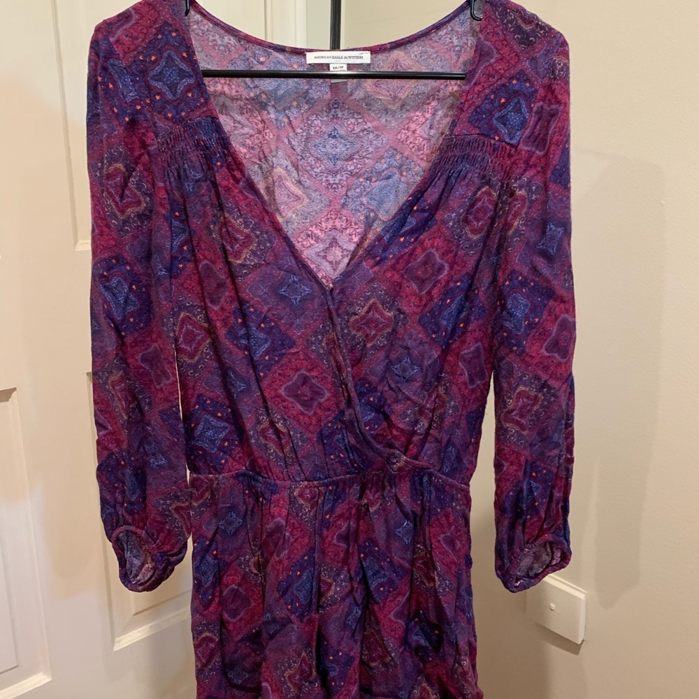 Purple lightweight long sleeve romper